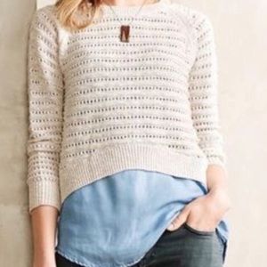 Anthropologie | Moth Cropped Button Back Sweater